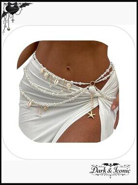 Multi-Layered Pearl Body Chain Waist Belt Festival Rave Bohemian Beach Jewelry
